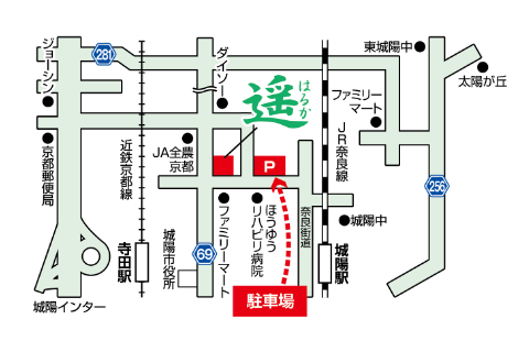 駐車場への地図